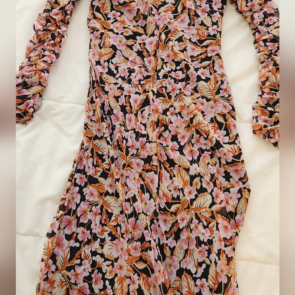 ZARA RUCHED MAXI DRESS SIZE S - Picture 2 of 15